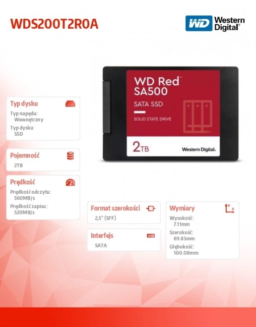 WD Red 2TB NAS SSD meghajtó