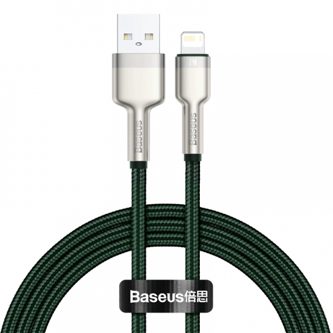 Usb-kábel lightning csatlakozóval Baseus Cafule 2,4 A 1 m zöld