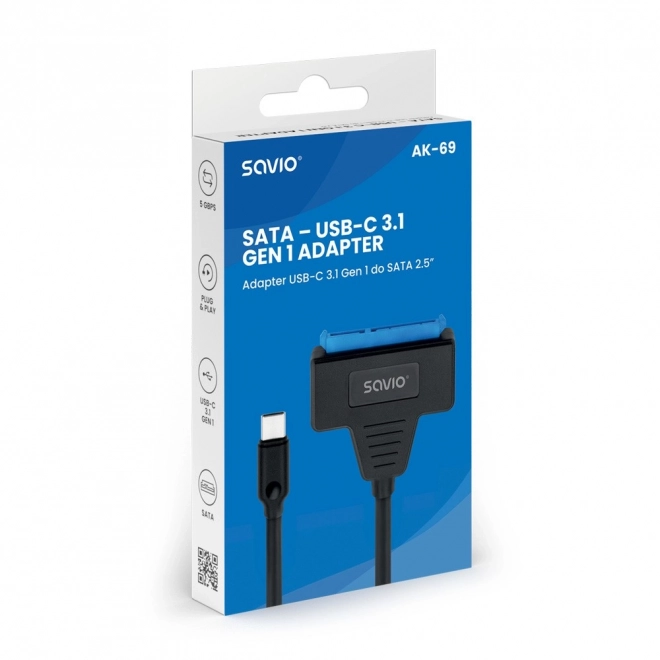 Adapter USB-C 3.1 Gen 1 - SATA 2.5 colos lemezekhez