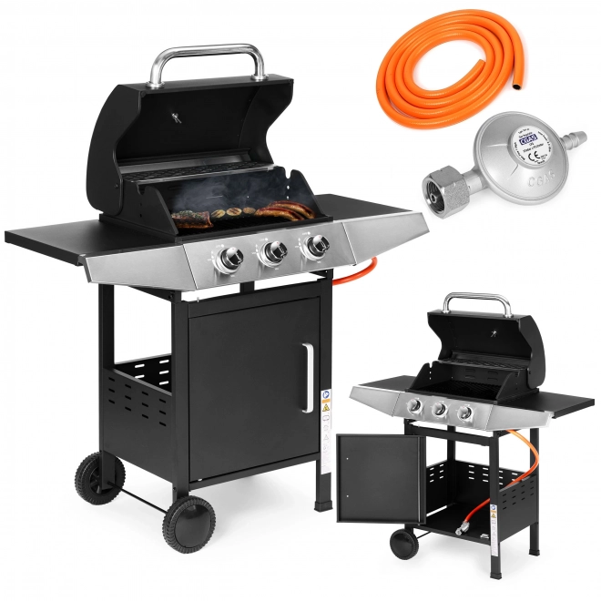 Gázzal működő kerti grill 3 égőfejjel