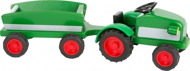 Dřevěný traktor zöld utánfutóval