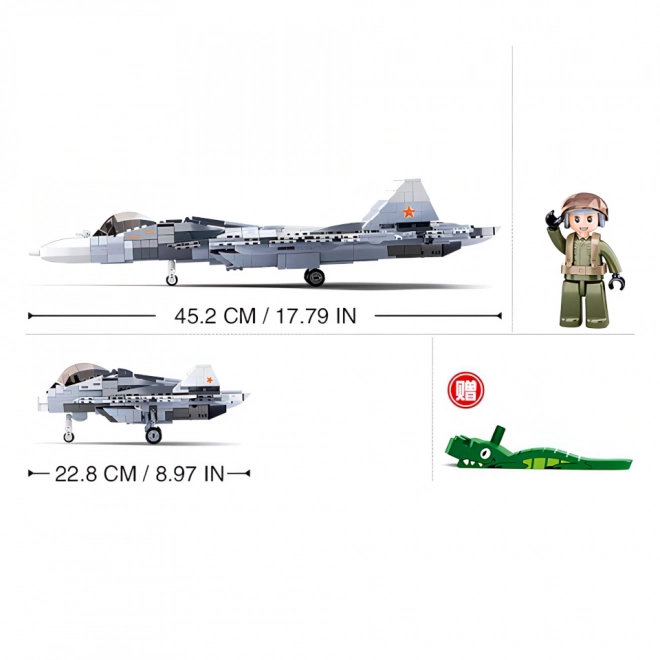 sluban su-57 sugárhajtású vadászrepülőgép 2 az 1-ben építőkészlet