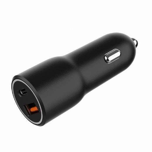 Autós USB töltő USB-A/USB-C 38W PD fekete