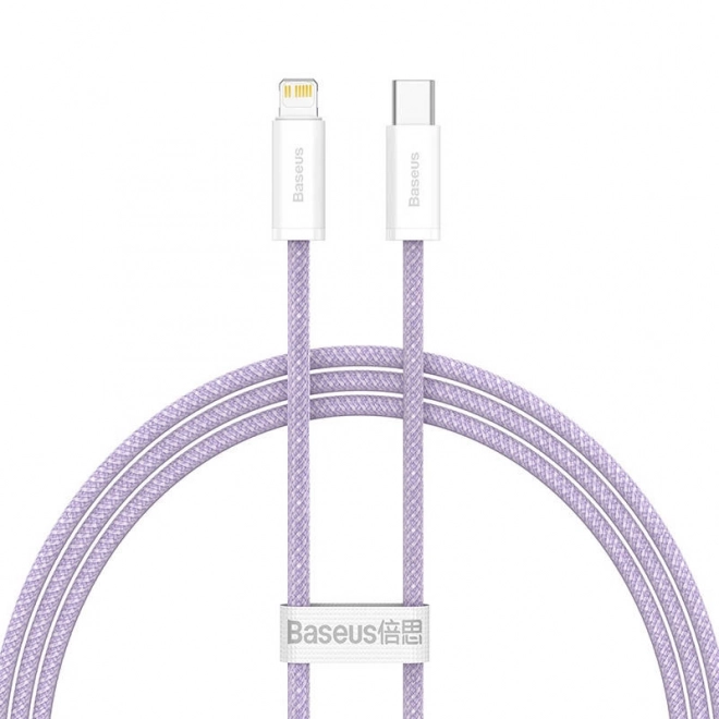 Baseus dynamikus USB-C a Lightning kábel - 20W, 1m, lila