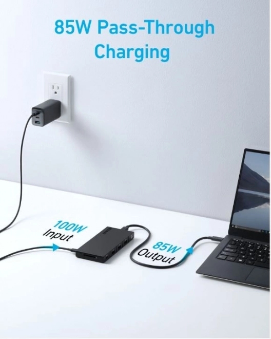 Usb-c Duo Kijelző Hub 10 az 1-ben 2x 4K HDMI fekete