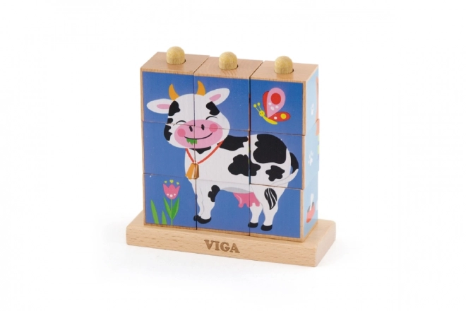 Viga fa puzzle háziállatok