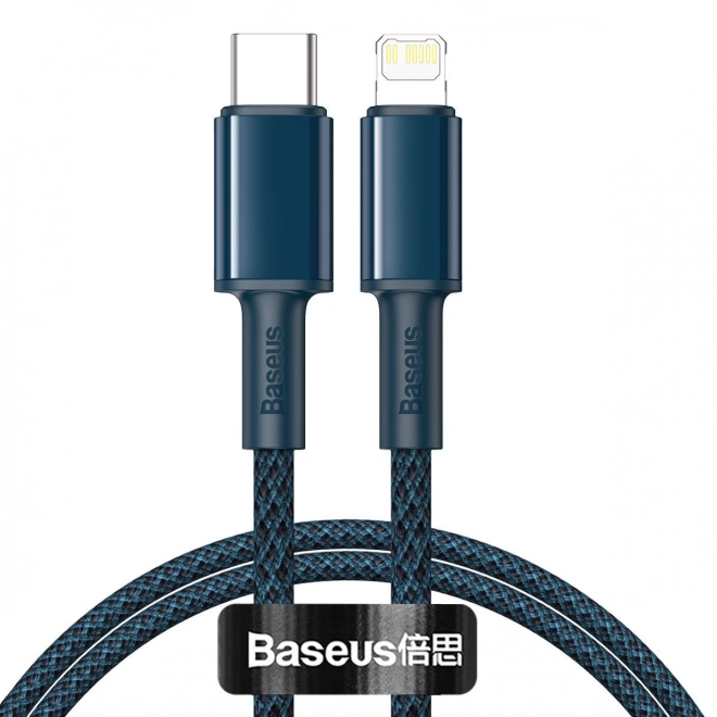 Baseus gyors töltésre alkalmas fonott USB-C Lightning kábel, 20W, 2m, kék