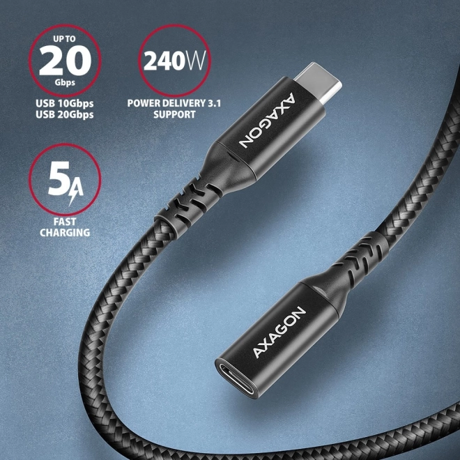 Axagon USB-C hosszabbító kábel Gen2 1.5m