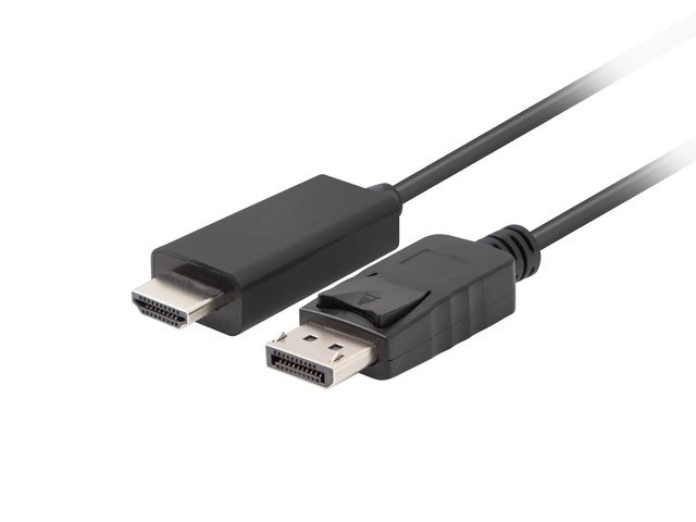 DisplayPort - HDMI fekete kábel 1,8m