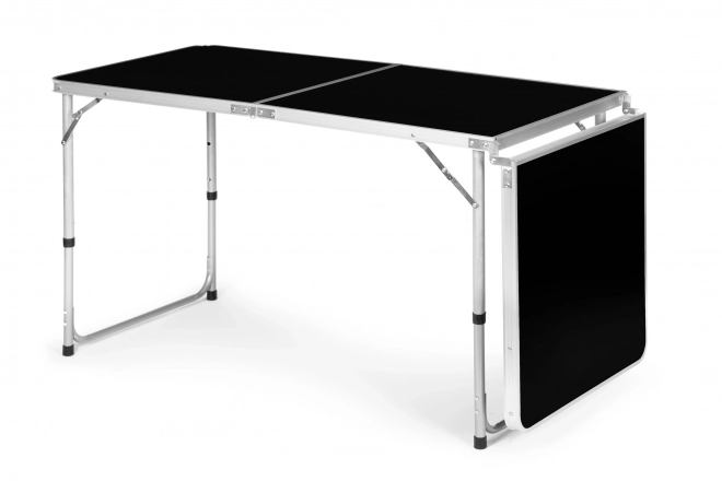 Összecsukható kempingasztal fekete lap 180 x 60 cm