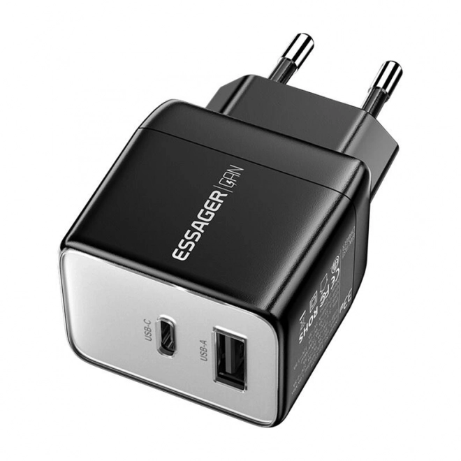 Essager 33W falra szerelhető gyorstöltő USB-A és USB-C portokkal