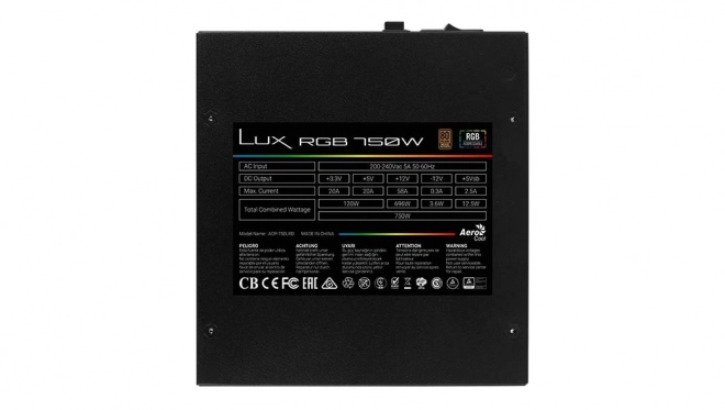 AeroCool lux rgb tápegység 750W