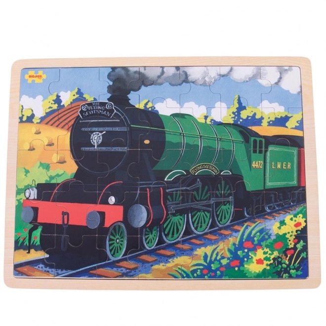 Bigjigs Toys Fa Puzzle Történelmi Vonat Flying Scotsman 35 Darabos