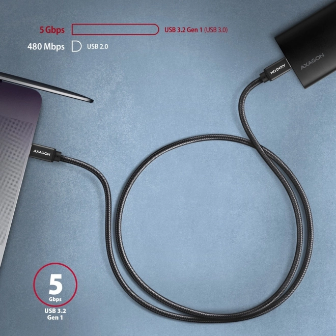 Gyors USB-C - USB-C adat- és töltőkábel 2m - AXAGON