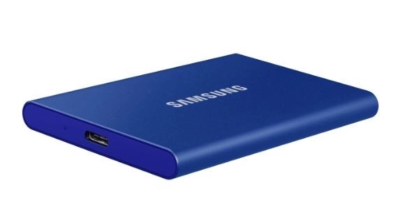 Kék Samsung T7 2TB hordozható SSD