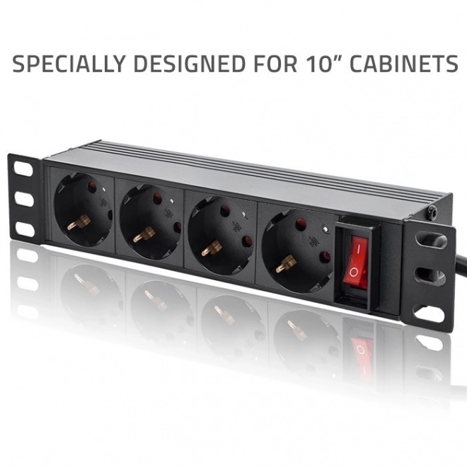 PDU elosztó rack szekrényekhez 10" | 1U | 16A | 4xSchuko | 1.8m