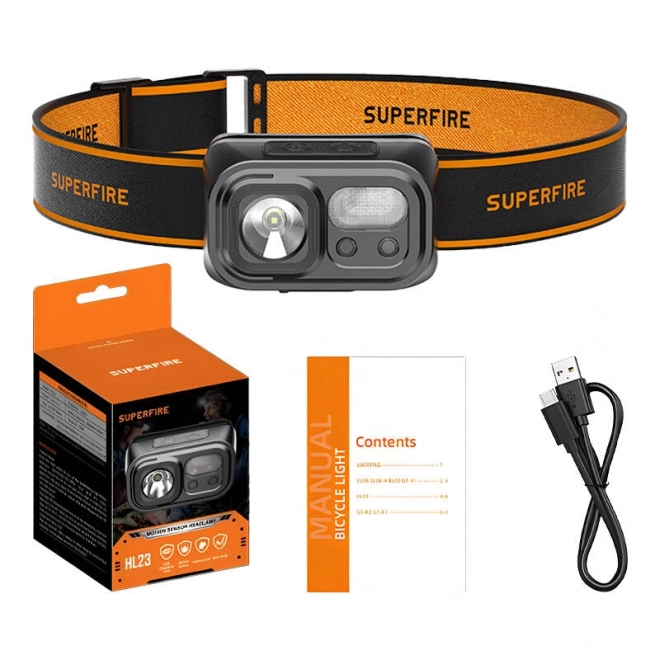 Superfire erős LED fejlámpa 220 lm