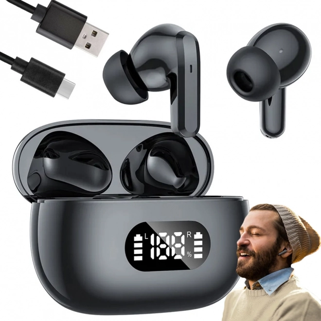 Vezeték nélküli Bluetooth fülhallgató töltőtokkal