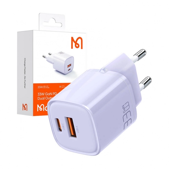 Fialova GaN töltő 33W USB-C és USB-A McDodo