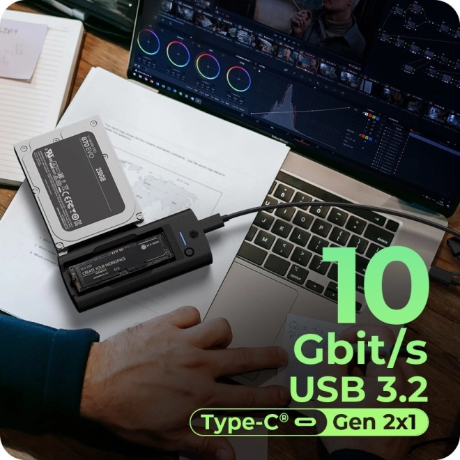 SSD és HDD dokkolóállomás USB 3.2 Gen 2-vel