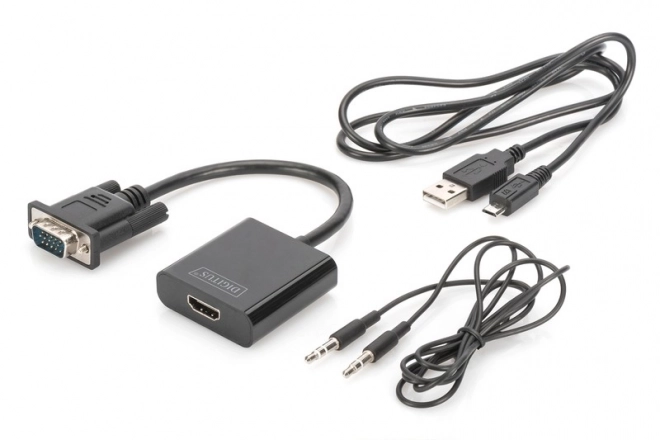 VGA HDMI konverter és adapter 1080p FHD 3,5 mm MiniJack-al