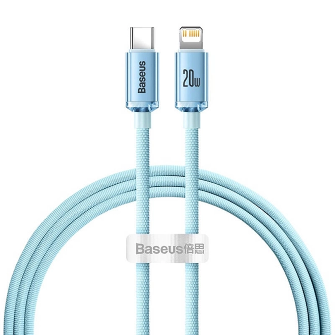 Baseus Crystal Shine USB-C kábel Apple eszközökhöz, 20W, 1,2m (kék)