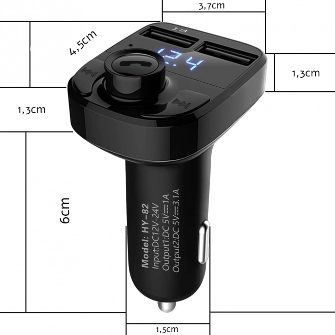 fm transzmitter sd mp3 bluetooth töltő 2xusb