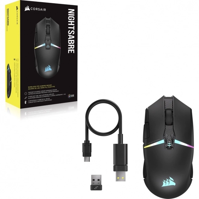 Nightsabre vezeték nélküli RGB gamer egér