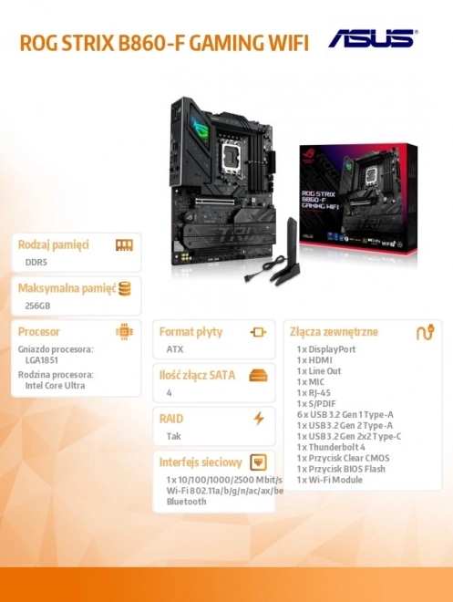 ROG STRIX B860-F GAMING WIFI alaplap