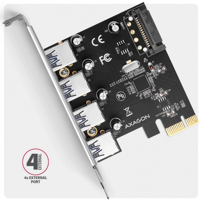 Axagon PCIe USB 3.2 Gen 1 Bővítőkártya