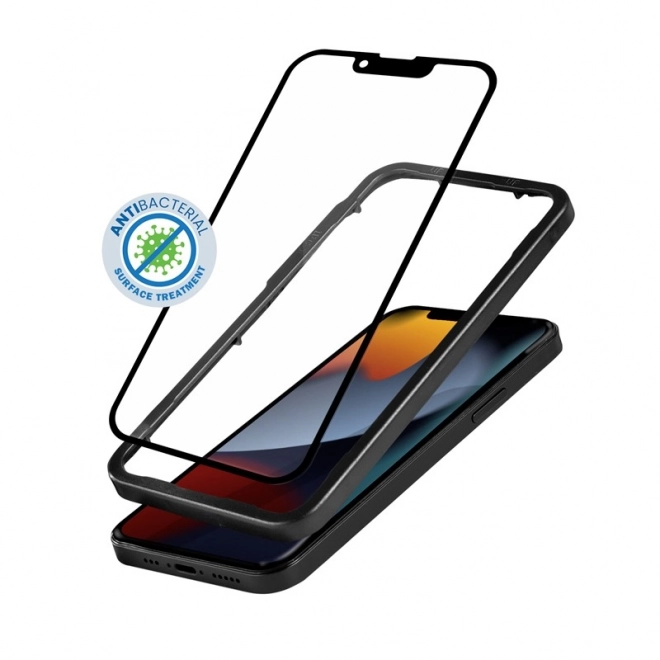 Antibakteriális 3D páncélozott üveg iPhone készülékhez beépítési kerettel – IPhone 14 / iPhone 13 / iPhone 13 Pro