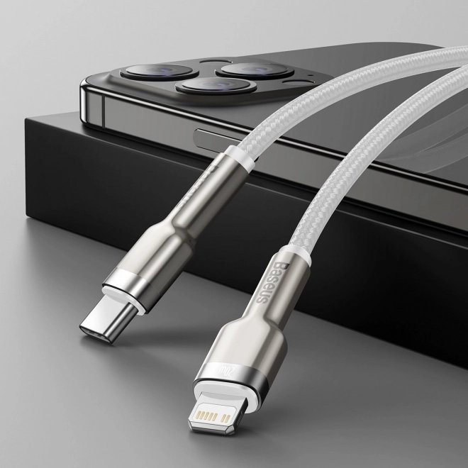 Baseus Cafule USB-C Lightning kábel, PD 20W, 1m, fehér