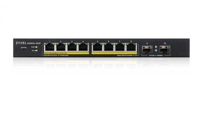 Zyxel L2 PoE kapcsoló 8 portos GS1900-10HP V2