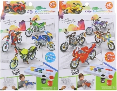 3D karton motorbiciklik festőkészlete gyerekeknek