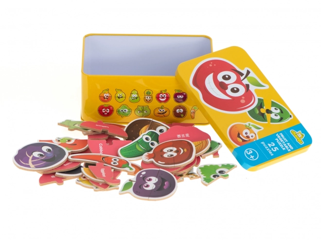 Oktató puzzle gyümölcsökkel és zöldségekkel 25 darabos
