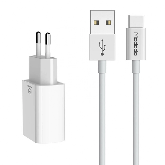 Mcdodo USB dupla töltő szett Type-C kábel (fehér)