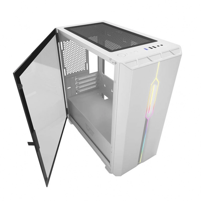 Modern gamer pc ház LED világítással - fehér