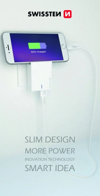 Swissten fehér iPhone töltő 18W PD 3.0