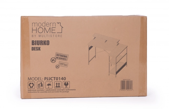 Modernhome modern sarok íróasztal 3 fekete polccal
