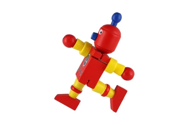 Fából készült robot játékfigura 12 cm