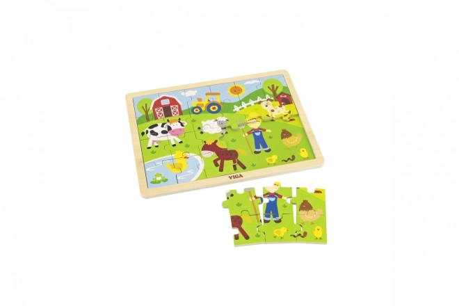 Viga fa puzzle farm 24 darab