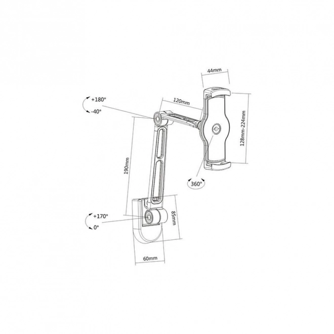 Állítható tablet tartókar falra szerelhető 4,7-12,9 colos táblagépekhez