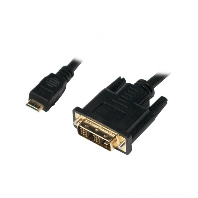 Mini HDMI-DVI-D kábel 2m, fekete