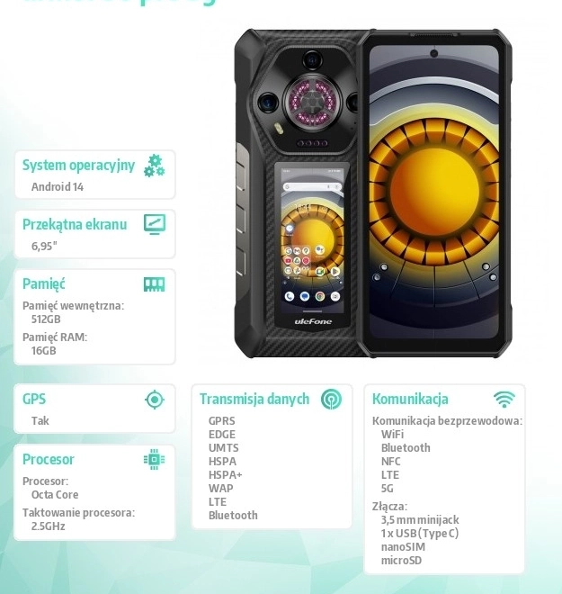 Okostelefon Ulefone Armor 30 Pro 5G 16/512GB fekete