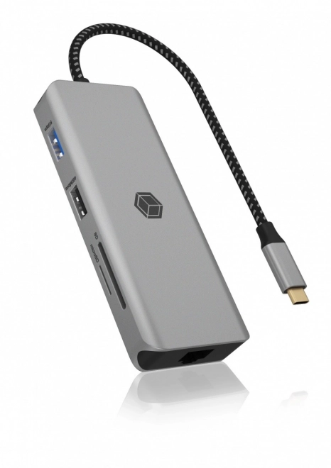 Dokkoló állomás ICY BOX 9 az 1-ben 2 HDMI-vel, 4K 60Hz, 3xUSB, 100W PD és kártyaolvasóval