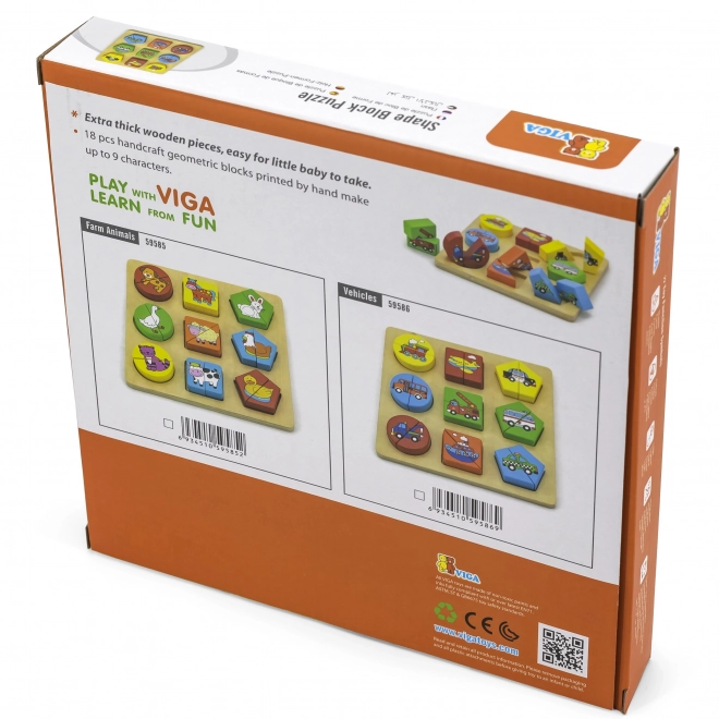 Viga fa oktatási állatok puzzle