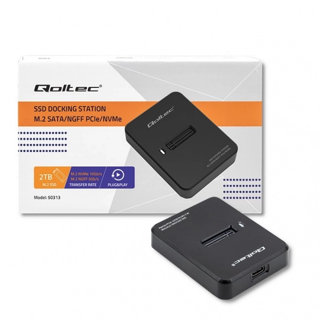 Qoltec merevlemez dokkoló SSD M.2 SATA/PCIe