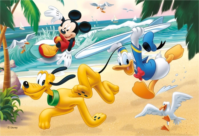 Dino puzzle sportoló Mickey és barátai 2x77 darabos