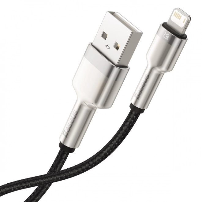 usb kábel lightning Baseus Cafule, 2,4A, 1m (fekete)