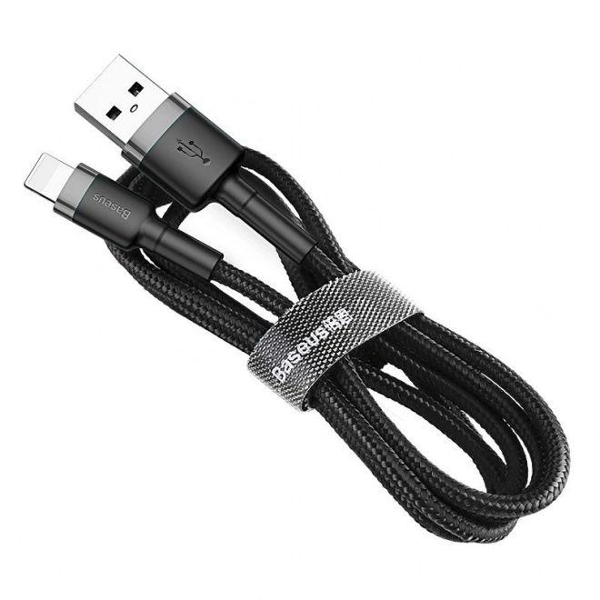 baseus lightning usb kábel 2,4 a 0,5 m szürke-fekete